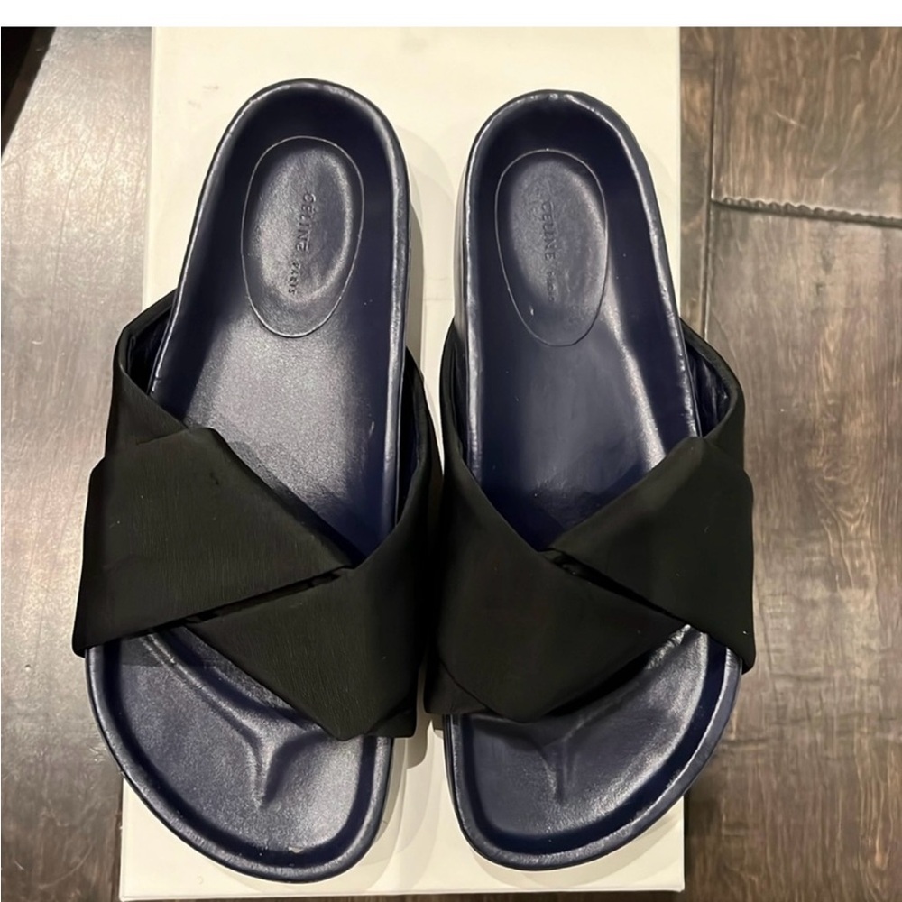 Celine Black Twist Sandals